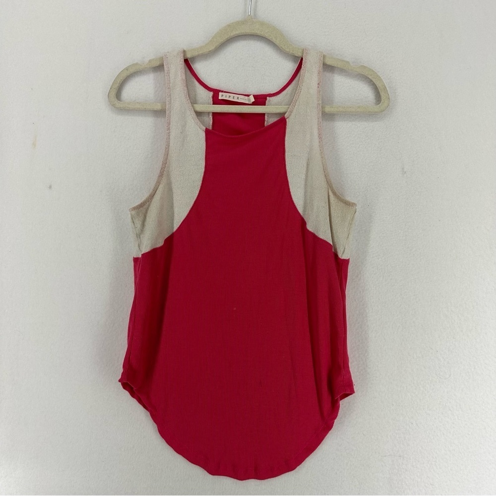 Piper Project Color Block Sleeveless Blouse Tank Top Small Pink